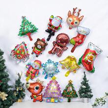 kumozawa 10 个圣诞金属铝箔气球 - 各种迷你卡通气球适用于雪花派对装饰（款式随机） - 彩色 - 查看 3