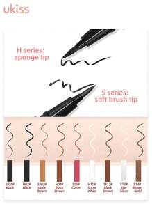 ukiss 0.6g Colorful Liquid Liner Pencil,  Slim Nip Eyeliner Pencil, Lower Eyelashes Pencil, Eye Painting Pencil, Intense Color, Smooth Ink Flow,  Fast Dry, Waterproof And Sweatproof And Anti-Smudge - H10# Snowy White - 查看 5