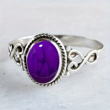 Boho-Chic Unisex Turquoise Ring - Retro Design With Multiple Colors, Perfect For Daily And Party Attire - Blue - View 4