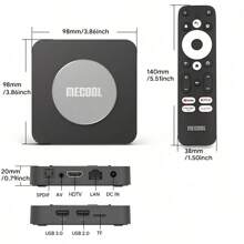 1pc Mecool Km2 Plus 2+16gb Android 11 Android Tv Os Tv Box With Google/ 4k/dolby Atmos Certification, Made Of Pc Plastic - UK Plug - View 3