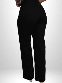 Women's Wide Leg Jeans - màu đen - Xem 2