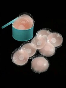 2/4/6/10/12入組可重複使用矽膠乳頭墊- 女性胸貼貼紙 - 無肩帶提拉胸貼膠墊胸貼 - 粉色 - 查看 1