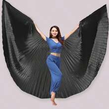 1pc Belly Dance Gold Wing Prop, Adult Costume With Large Wings For Stage Performance Halloween - Multicolor - View 3