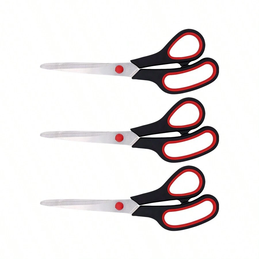 3pcs Multipurpose 21cm/8.26in Extra Sharp Scissors, Comfortable Grip Household Scissors, Durable Crafting Supplies, Right & Left Handed, Tools For Men