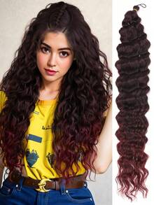 Crochet Hair 24 Inch Synthetic Curly Crochet Hair Water Wave Crotchet Hair Curly Braiding Hair Extensions For Women Girls Daily - Multicolor - View 12