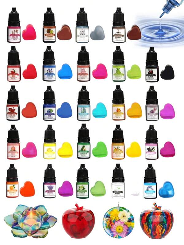 5/8/12/24 cores Tinta de resina epóxi Pigmento concentrado de resina epóxi líquida, corante para coloração de resina, joias de resina, artesanato de arte em resina, fabricação de DIY