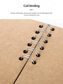 1pc 2024 New Popular 8-Inch DIY Photo Album, Vintage Corner Album, Creative Coil Scrapbook, Handmade Gift Album, Super Thick 30-Page Album To Record Memories, Vintage Couple Handmade Family Photo Album, Blank Loose-Leaf Kraft Paper Sketchbook,Back To School,School Supplies