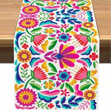 Day Of The Dead Linen Table Runner Sugar Skull Day Of The Dead Mexican Carnival Carnival Festival Decoration Mexico Holiday Party Kitchen Dining Room Home Decor Decor, Home Decor