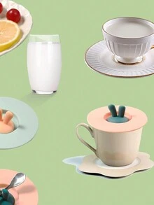 1 件硅胶兔耳创意水杯盖、茶杯盖、马克杯盖、玻璃杯盖、陶瓷杯盖、卡通杯盖，适用于家庭、餐厅、办公室、酒店等、万圣节派对 - 彩色 - 查看 7