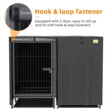 BingoPaw Extra Large Pet Cage With Removable Metal Divider, Heavy Duty Dog Crate With Waterproof Cover For 2 Dogs - Black - View 10
