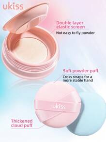 ukiss 定妆散粉，高清散粉，雾光闪光，12 小时持久，质地轻盈，打造柔焦效果，遮盖细纹和瑕疵 - #W03 Shimmer Pink - 查看 9