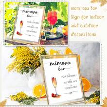 Mimosa Bar Kit Includes Mimosa Bar Sign Floating Frame Bridal Shower Decorations For Anniversary Festival Wedding Event Home Office Tabletop Shelf Engagement (Minimalism) - Nhiều màu - Xem 5