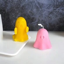 万圣节 DIY 恐怖鬼魂树脂环氧蜡硅胶模具、鬼魂毛绒娃娃、手工皂、香薰蜡烛、石膏装饰模具 - 彩色 - 查看 6