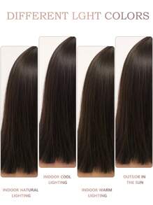 16-calowa ciemnobrązowa peruka damska długa prosta peruka typu bob długość peleryny brązowy naturalny wygląd syntetyczne włosy odporne na ciepło modna damska peruka dziewczęca codzienna szkolna impreza strój do cosplayu prosta swobodna ulica peruka odporna na ciepło - Dark Brown - Zobacz 9