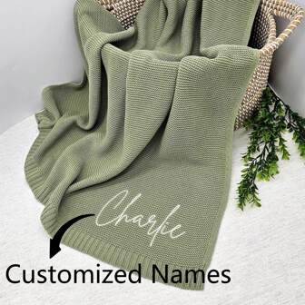 Custom Name Blanket, Embroidered Name Blanket, Stroller Blanket, Soft Breathable Knit, Custom Knit Blanket, Personalized Name Blanket, Personalized Embroidered Name, Stroller Blanket, For Birthdays, For Children's Day, For Father's Day, For Graduation, For Weddings, For Christmas, For Housewarming Sofa, Bed, Car, Bedroom, Living Room Washable,Lightweight,Breathable, Cozy,Comfortable,Warm,Soft,Simple Custom,Unique,Personalized Ideal Gifts For Him,Ideal Gifts For Her,Ideal Gifts For Boyfriend,Ideal Gifts For Girlfriend,Ideal Gifts For Dad,Ideal Gifts For Mom,Ideal Gifts For Friends,Ideal Gifts For Family Him,Her,Boyfriend,Girlfriend,Dad,Family,Mom,Friends For Anniversaries,For Graduation,For Housewarming,For Weddings,For Birthdays Sofa,Bed,Car,Tea Room,Bedroom,Living Room,Customized Throws,Home Textile,Christmas Home Atmosphere,Breathable, Soft