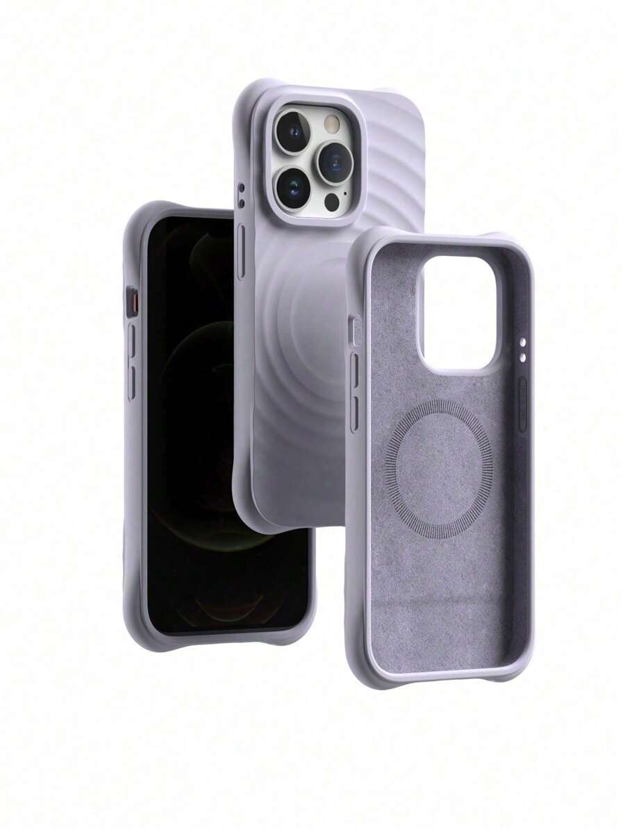 Funda Magnética para teléfono minimalista patrón de ondas - Lila Púrpura - Ver 1
