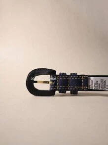 Women's Belts Thin 2 CM Colorful Casual Fashion With Two Loops - 藏蓝色 - 查看 4