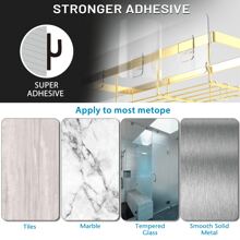 Moforoco 5 Pack Shower Caddy ,3 Shower Racks With Soap Holder And Toothbrush Holder,Adhesive Shower Shelves Storage Organizer, No Drilling Rustproof Stainless Steel Shower Caddy,Black Bathroom Shelf - Vàng - Xem 5