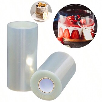 1/2 Roll Cake Surround Film Transparent Cake Collar Baking Accessories Kitchen Accessories Cake Tools For Mousse Chocolate Pastry, Baking Supplies, Kitchen Items