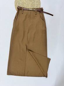 Women Skirts - 棕色 - 查看 1