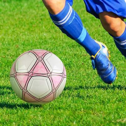 1 quả bóng đá chuyên nghiệp chống thủng bền bỉ kích thước chính thức, sử dụng cho mục đích tập luyện và giải trí ngoài trời, thích hợp cho sân sau, công viên và bãi biển