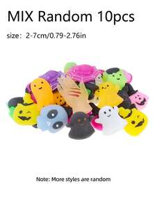 5 piezas/Paquete Plastilina divertida de Halloween con figuras de animales de dibujos animados surtidos, como obsequios para fiestas de Halloween, recompensas en el aula, regalos de cumpleaños, relleno de bolsas de regalo - Multicolor - Ver 2