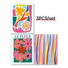 3pcs/Set, Colored Wall Art, Abstract Wall Art, Colored Prints, Gallery Minimalist Wall Art, Wall Decoration Posters, Canvas Wall Poster,Wall Canvas Decoration, Ideal Gift For Hallway Bedroom Living Room,Wall Poster Wall Art Decorative Murals, Home Decor, Poster Art Gifts Birthday Graduation - Multicolor - View 6