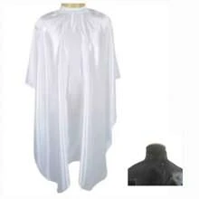 Barber Cutting Cape Button Closure Satin Hairdresser Barbershop - trắng - Xem 1
