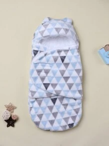 1pc Cartoon Print Baby Swaddle Wrap, Soft Flannel Newborn Infant Stroller Blanket Receiving Blanket, Spring & Autumn Love Valentine