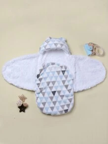 1pc Cartoon Print Baby Swaddle Wrap, Soft Flannel Newborn Infant Stroller Blanket Receiving Blanket, Spring & Autumn Love Valentine