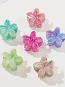 6pcs/Set Random Color Gradient Floral Design Hair Clips, Korean Style Acetate Ester Daisy Flower Hair Accessories Accessories - Multicolor - View 2