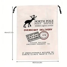 1pc Large Canvas Santa Sack - Spacious, Drawstring Gift Bag For Christmas Presents - Perfect For Holiday Celebrations For Fall Home Decor For Travel Storage Bag, Makeup Bag, Cosmetic Bag, Vacation Organizer, Large Capacity Makeup Organizer Makeup Case, For Lipstick, Brush, Skincare, Mobile Phone, Coin, Small Items, For Home, Gift, Vacation And Festival Halloween Christmas Multifunctional Use - Multicolor - View 8