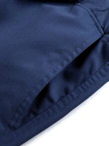 1 pieza Pantalón deportivo informal con cordón para niño preadolescente, para primavera/verano/otoño - Azul Marino - Ver 4