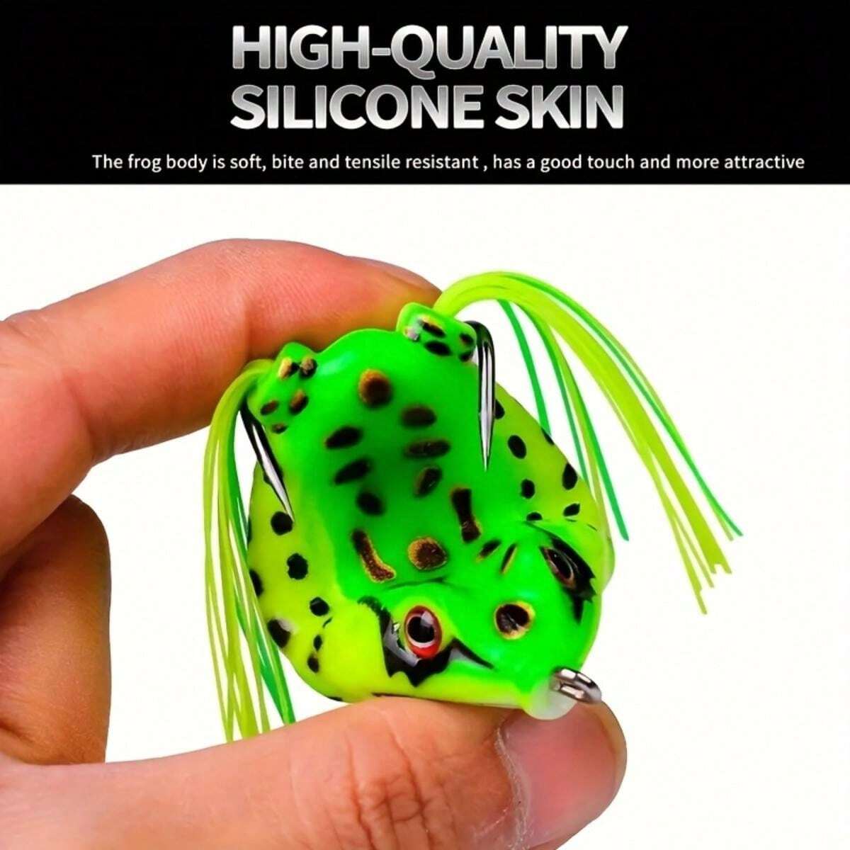 A Set Of 6 Realistic Soft Floating Frog Fishing Lures, Equipped With