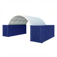 Shipping Container Canopy Shelter 20'x20', 15oz PVC - 20X20FT 11OZ PER - View 1