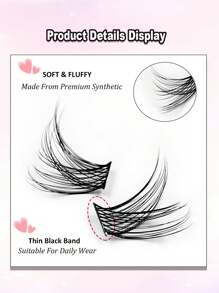 Rikuaild 100pcs Natural Long Soft False Eyelashes, DIY Eyelash Extension, Suitable For Daily Wear - D - View 4