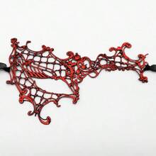 Sexy Women Guipure Lace Panel Hollow Out Fashion Costume Eye Shield For Party Skull Skeleton Halloween Valentine's Day