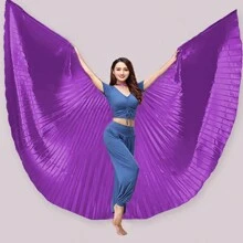 1pc Belly Dance Gold Wing Prop, Adult Costume With Large Wings For Stage Performance Halloween - Multicolor - View 8