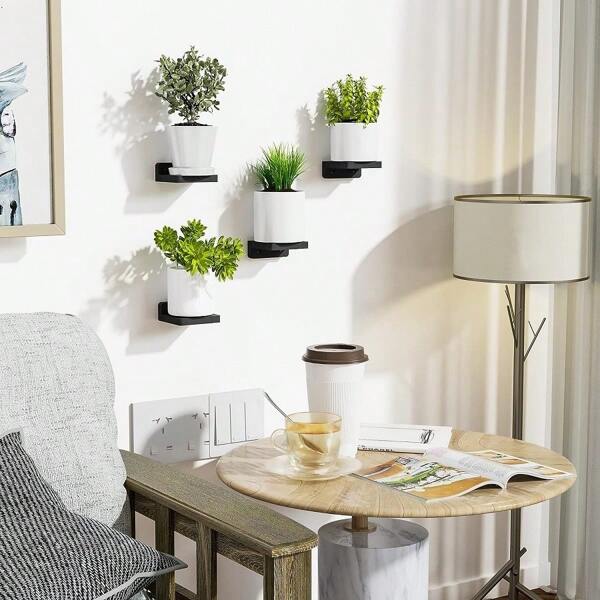4pcs Small Floating Shelves, Wall Mounted Mini Storage Organizer Shelf, Corner Shelves Hanging Storage Rack For Home Decor, Bedroom Living Room Bathroom Kitchen Fall Home Decor  Room Decor