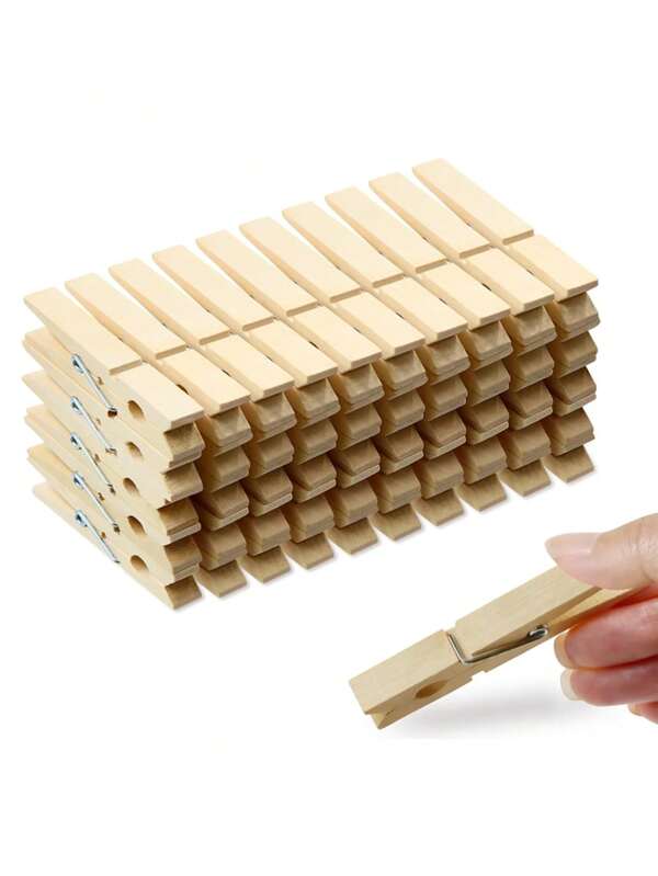 (A Pack Of 30) Wooden Clothes Pegs About 2.83*0.39 Inches Long.