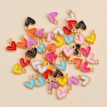 20 pçs bonito gota de óleo em forma de coração pingente de liga de zinco para mulheres pulseira colar diy jóias fazendo