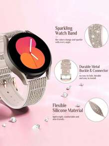 Huastonband 男士復古風玫瑰金矽膠錶帶，柔軟防汗運動錶帶 20mm/22mm，相容於 Galaxy Watch 7 40mm、Watch6 44mm/5/4/3 Pro Active2、Watch GT GT2 Pro GT3 GT4、Watch、Watch，運動錶帶，夏季女性海灘、派對、活動、舞蹈配件，假期禮物，畢業季，返校季 - 玫瑰金 - 查看 2