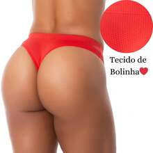 Kit 10 Thong Panties Lightweight Polka Dot Fabric Charming Thong With Bow Cotton Lining - 彩色 - 查看 1