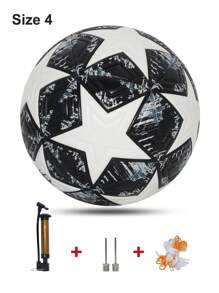 Linxport 1入組5# 4#標準尺寸室內室外比賽訓練球禮品充氣PU皮革粉紅色足球，包括充氣泵/針/網配件（足球將未充氣狀態發送） - 黑色 - 查看 14