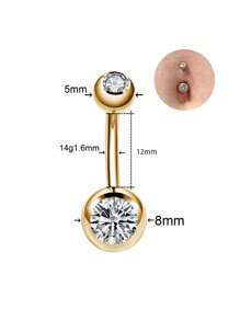 1 buc inel la modă din oțel inoxidabil cu zirconiu cubic, inel pentru buric potrivit pentru buric, bijuterii pentru piercing pentru buric, bară de piercing pentru buric, inele pentru buric, unghii pentru buric, inele pentru buric, bijuterii pentru piercing pentru buric pentru femei și fete, purtare zilnică