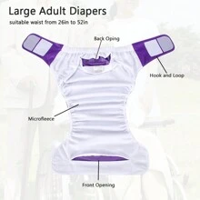 Tã quần người lớn có thể điều chỉnh, tái sử dụng, phù hợp cho người già và người khuyết tật, có thể giặt, chống thấm nước và thoáng khí, giúp giảm tình trạng tiểu không tự chủ. - Màu tím - Xem 6