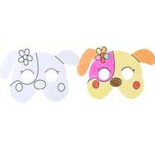 1 件儿童 DIY 彩色动物面具、幼儿园创意美术工艺玩具、卡通游戏手工材料包 - 白色 - 查看 20