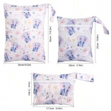 Set de 3 bolsas para bocadillos para mascotas, bolsas de playa y piscina, lavables, impermeables y resistentes al agua para guardar artículos sucios de bebé, trajes de yoga o ropa húmeda