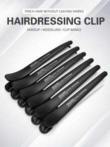 6pcs Carbon Fiber Seamless Hair Clips Set, Suitable For Professional Salon Hairstyling