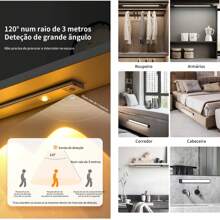 Ultra-Thin LED Strip Light, Smart Sensor Light, Triple Color Changing Light, Dressing Table/Cabinet/Bedroom/Wardrobe/Wine Cooler Lighting - 貓眼款/黑色款 - 查看 2